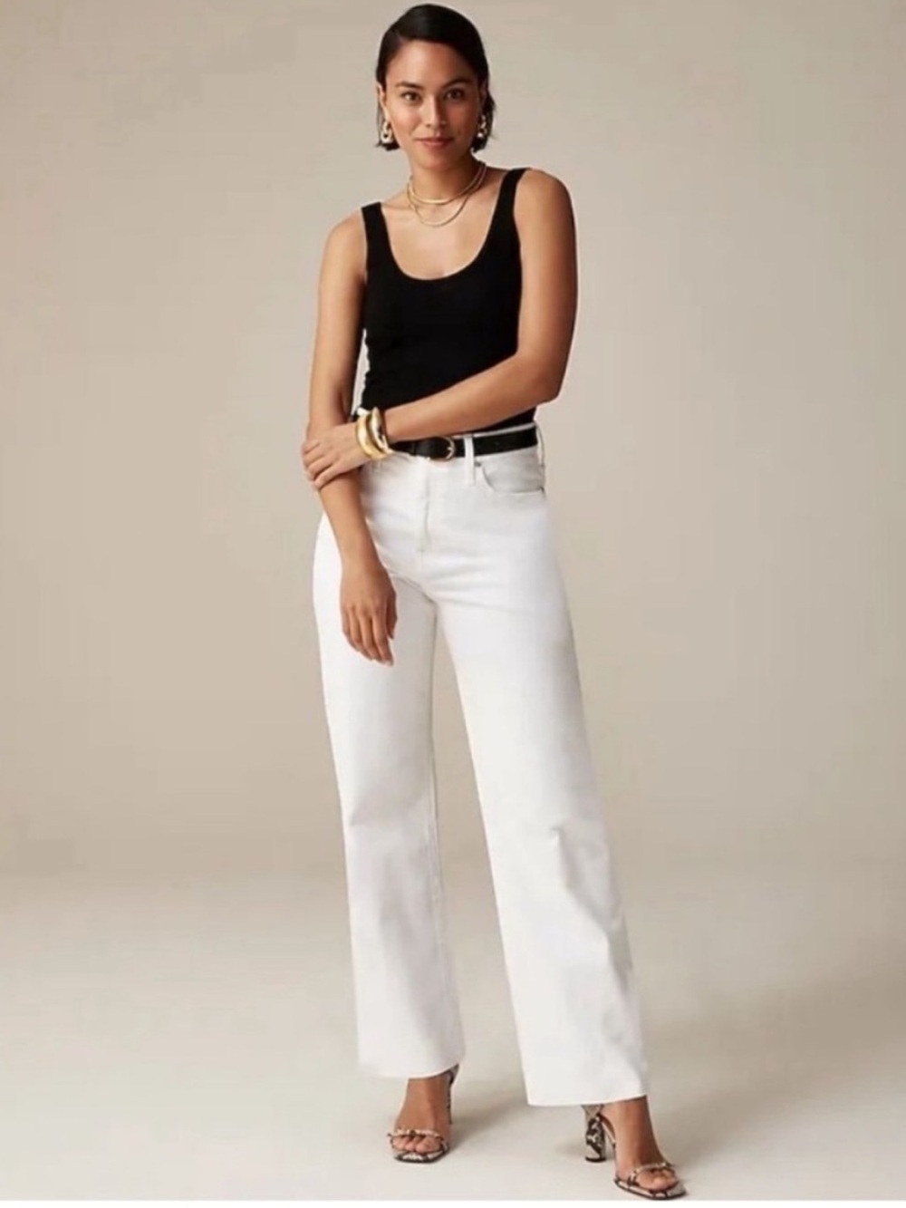 J Crew Jeans 32 Slim Wide Leg White